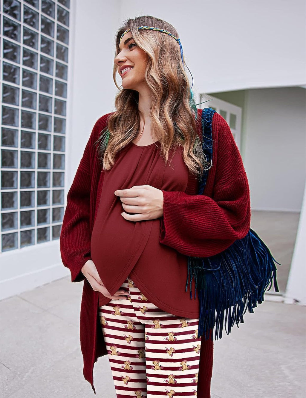 Maternity Nursing Pajama Set Long Sleeve Top & Pants - gallery