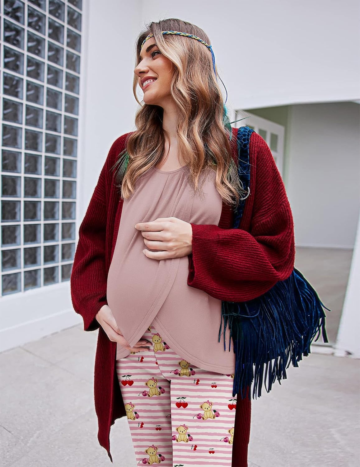 Maternity Nursing Pajama Set Long Sleeve Top & Pants - gallery