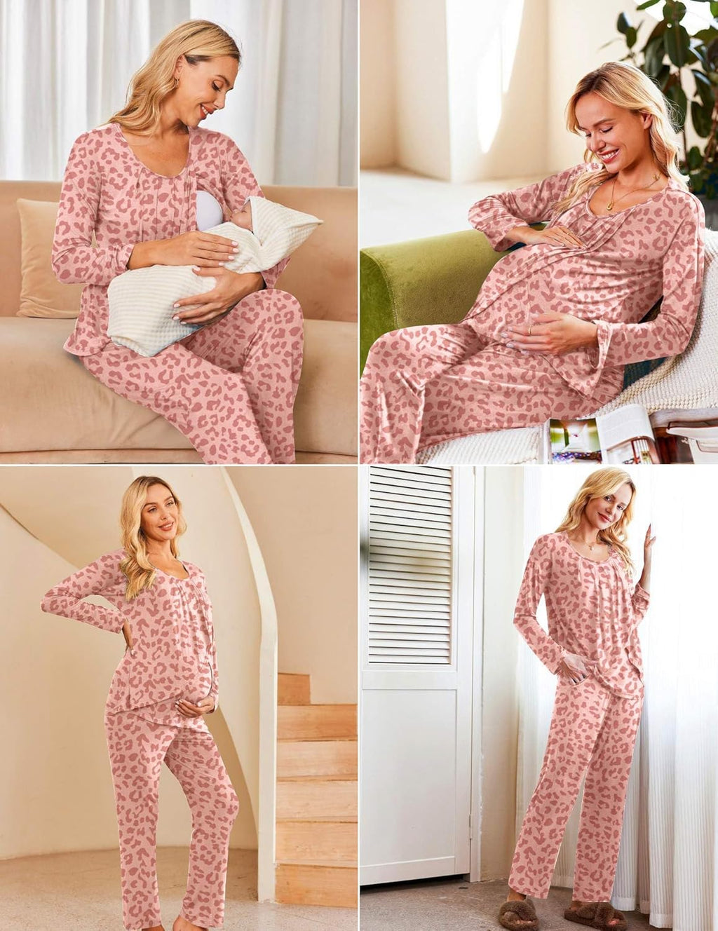 Maternity Nursing Pajama Set Long Sleeve Top & Pants - gallery