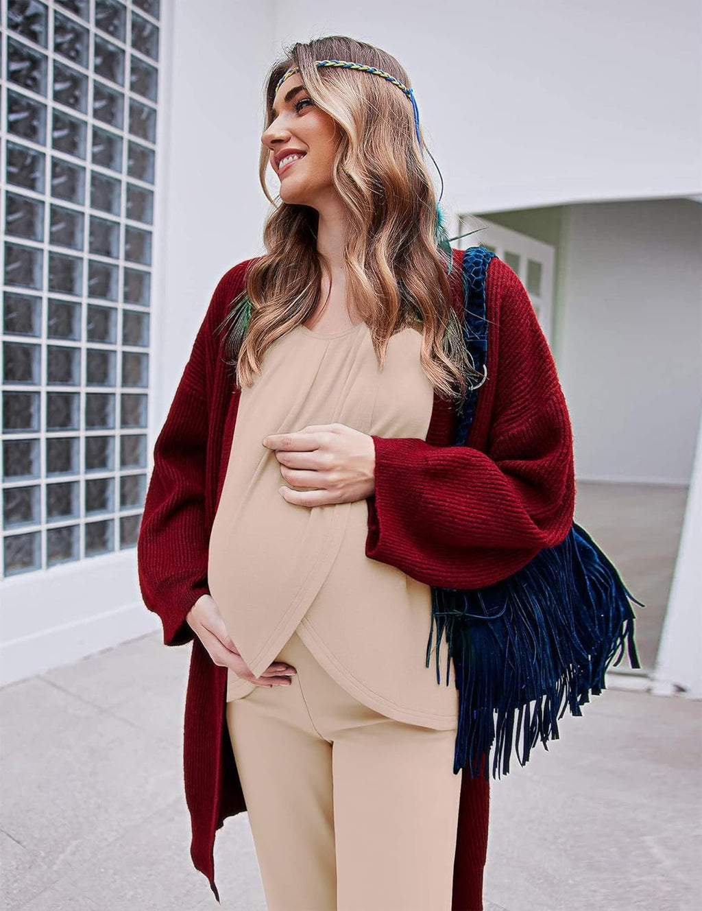Maternity Nursing Pajama Set Long Sleeve Top & Pants - gallery