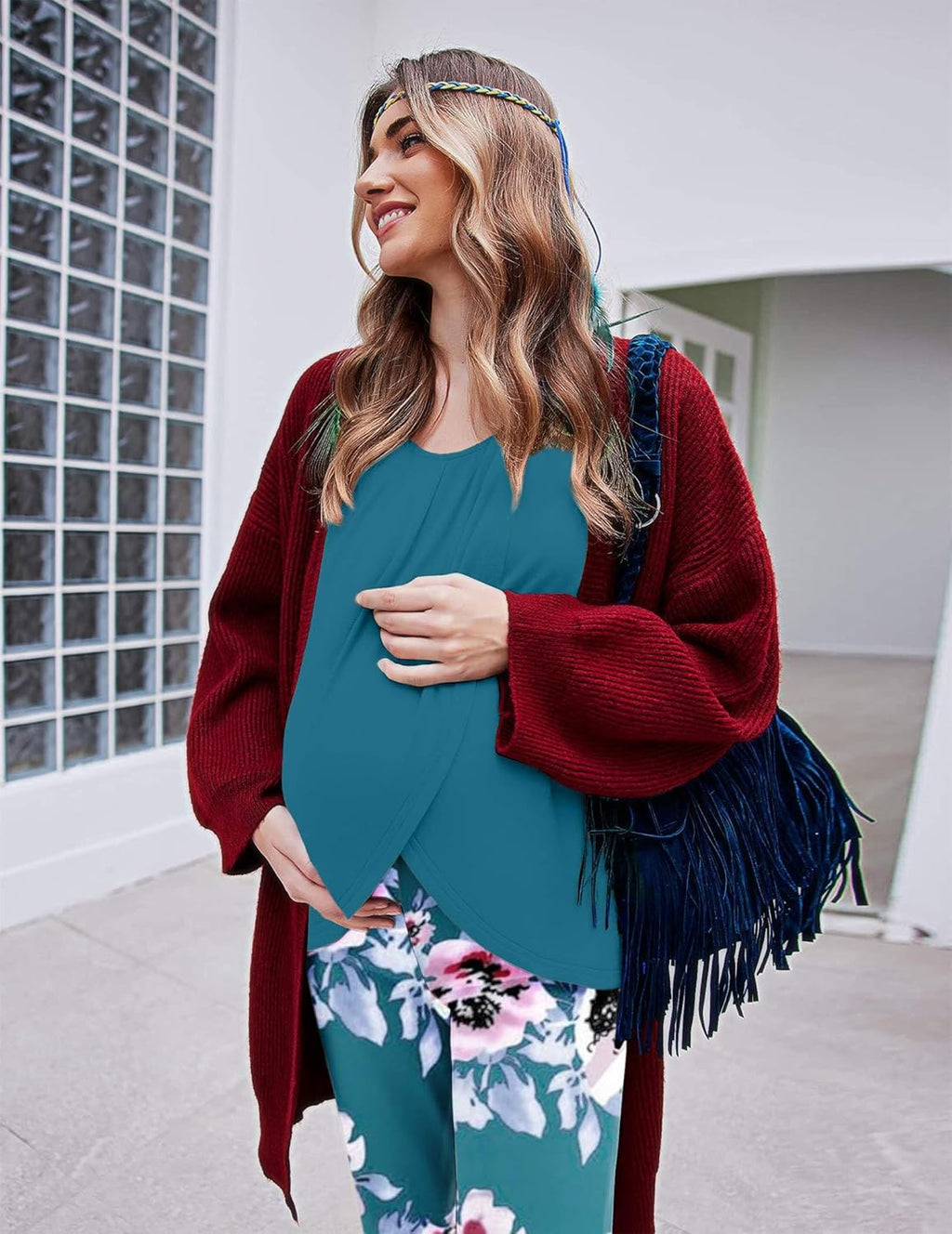 Maternity Nursing Pajama Set Long Sleeve Top & Pants - gallery