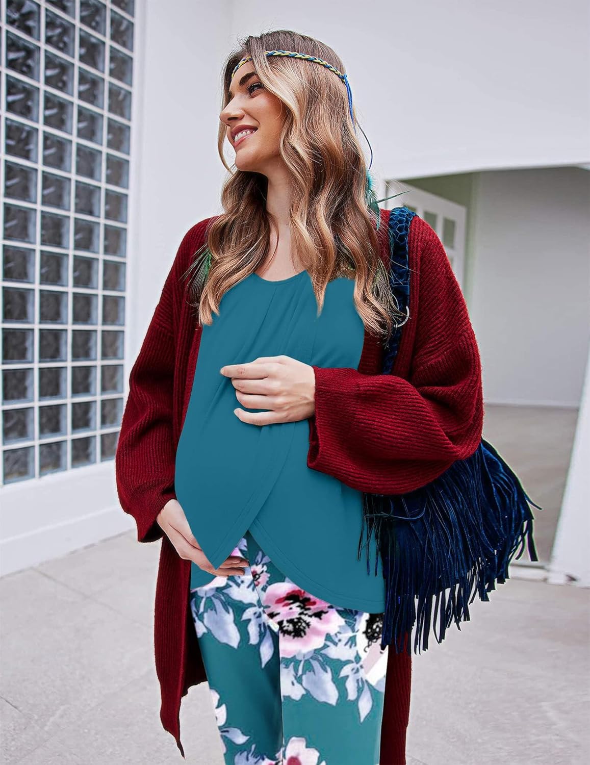 Maternity Nursing Pajama Set Long Sleeve Top & Pants - gallery