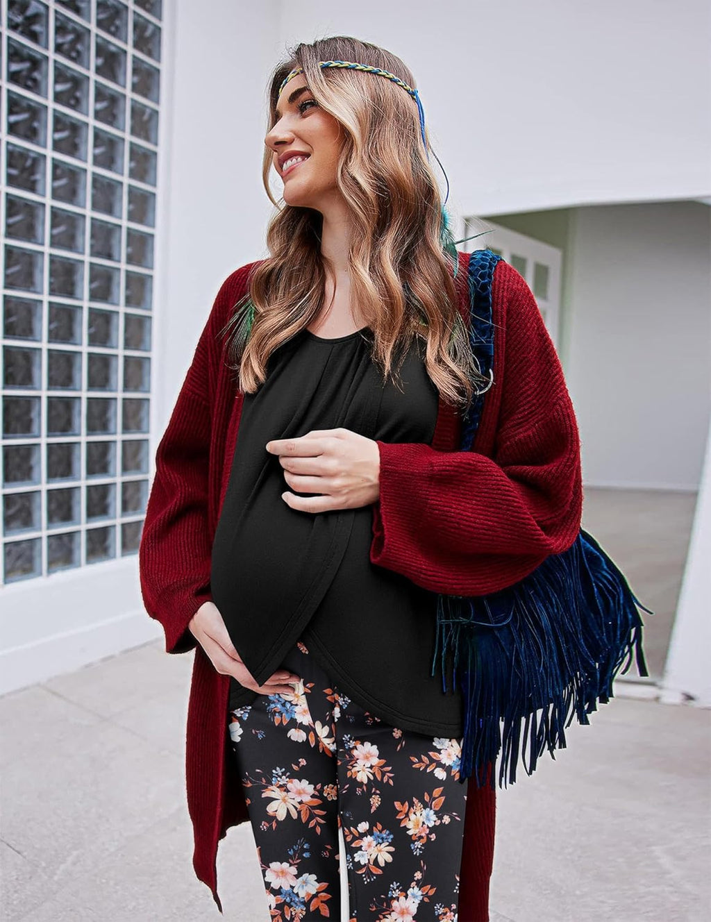 Maternity Nursing Pajama Set Long Sleeve Top & Pants - gallery
