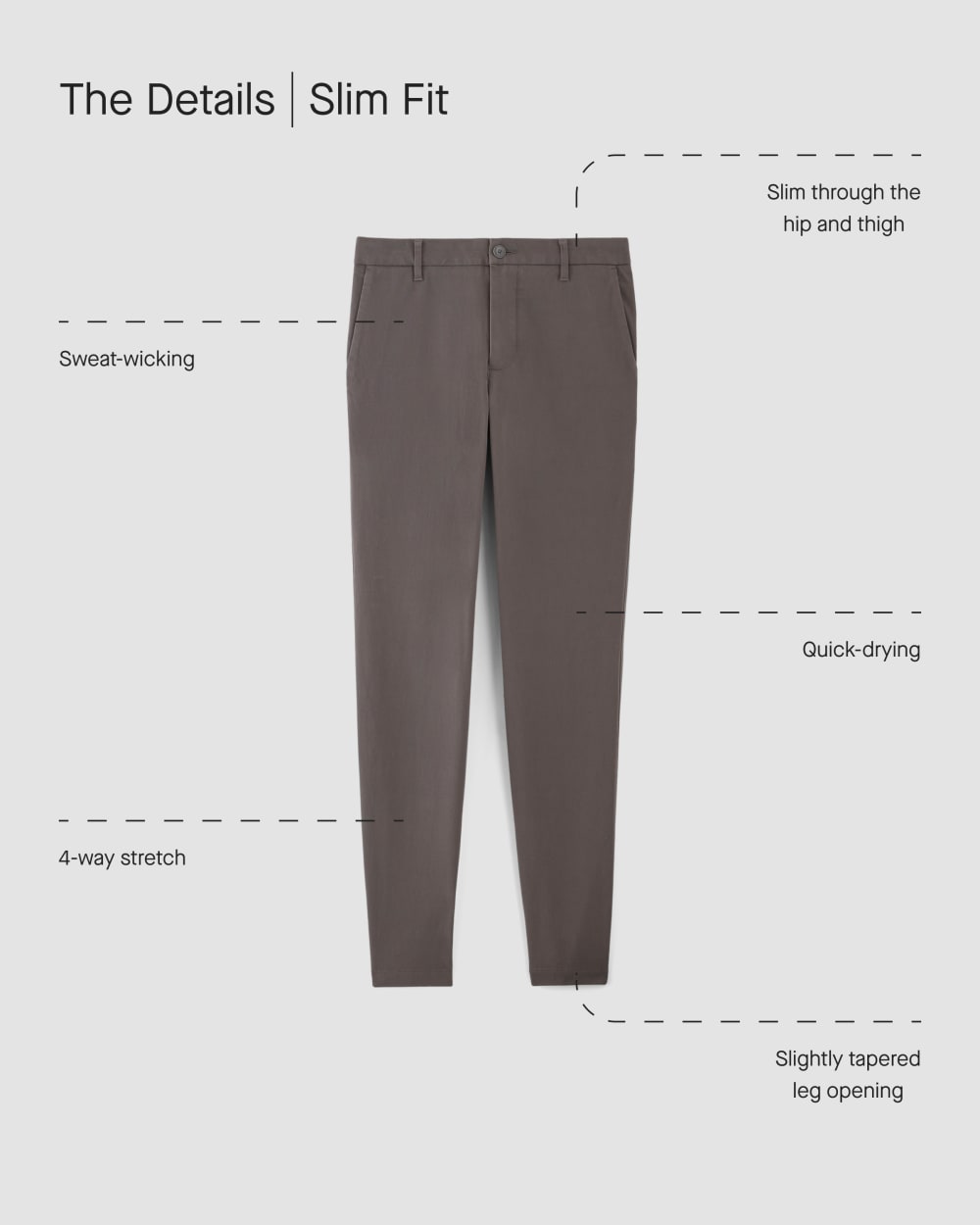 Black Slim Performance Chino Trousers for Men - gallery