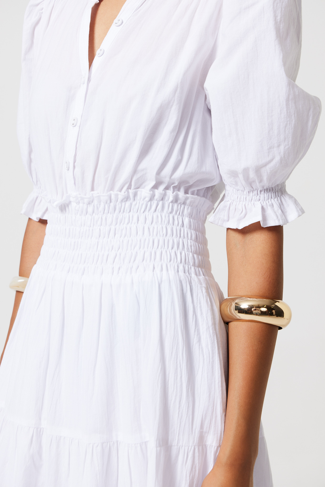 Izrah Smocked Puff Sleeve Maxi Dress for Women - gallery