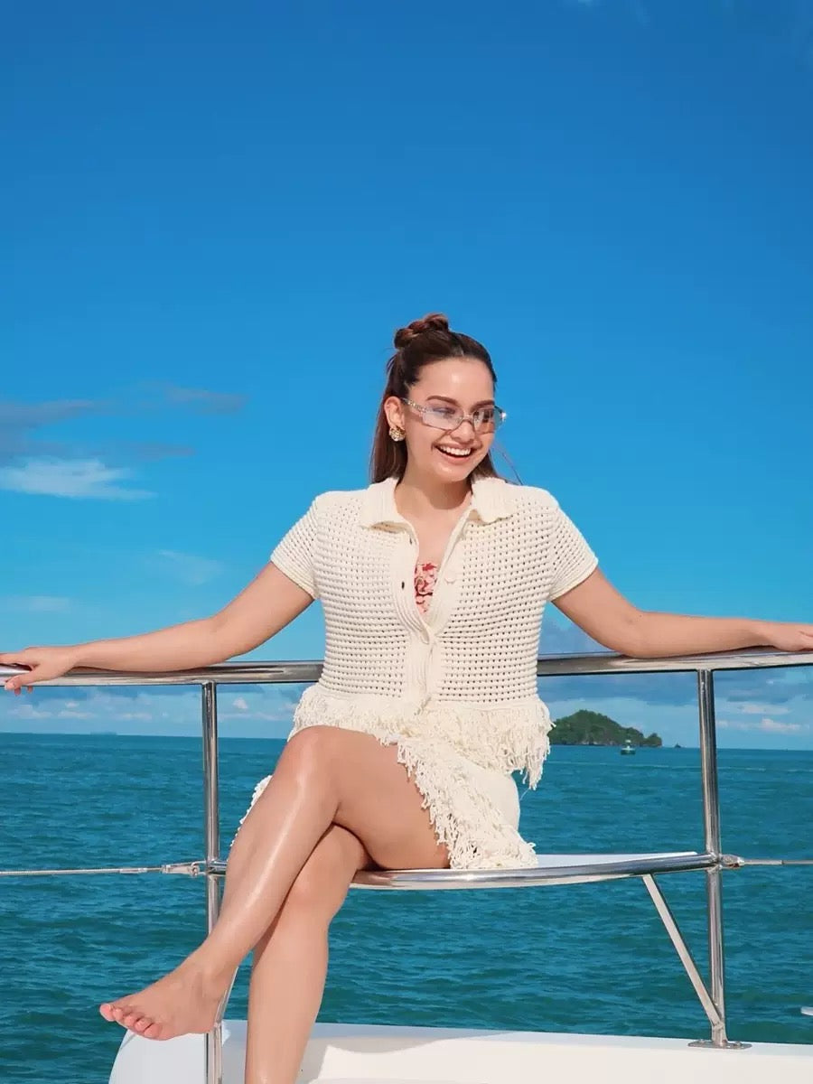 Lake Crochet and Tassel Shirt and Skirt Coord Set for Women - gallery