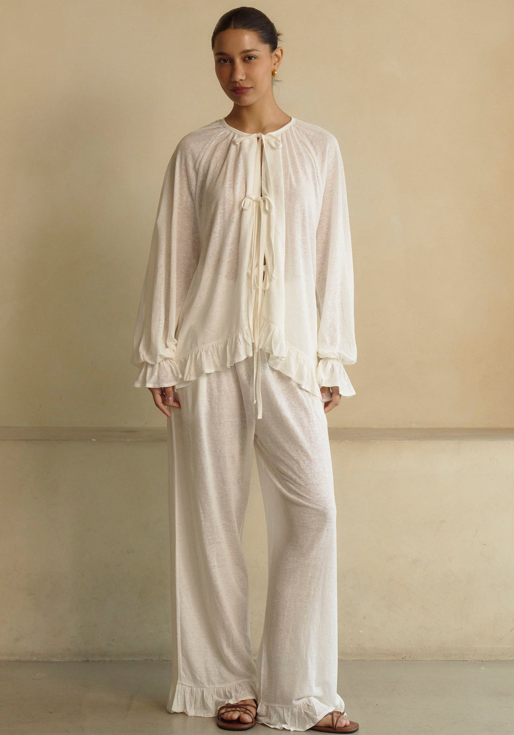 Ceres Linen Knit Blouse & Pants Set - gallery