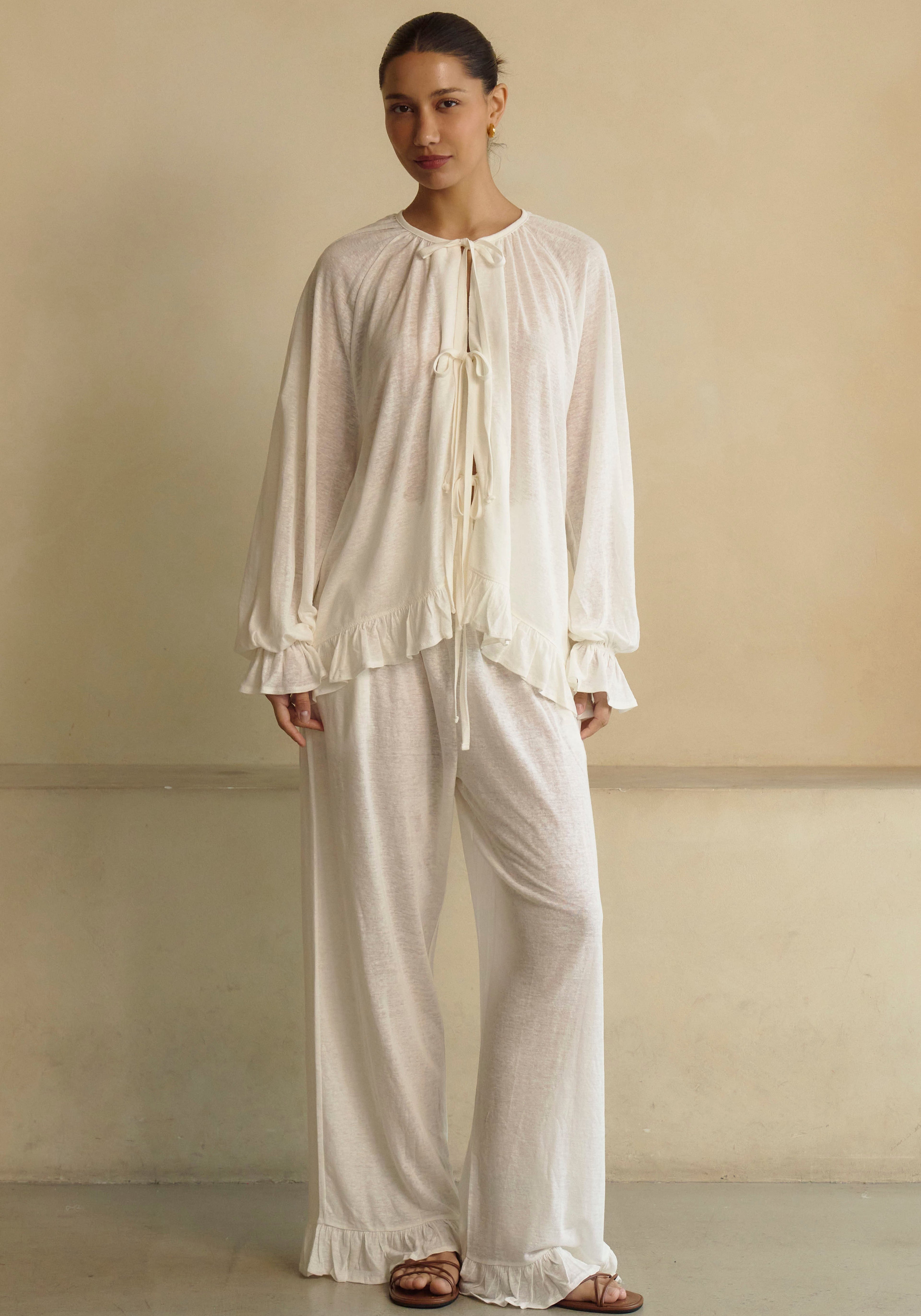 Ceres Linen Knit Blouse & Pants Set - gallery