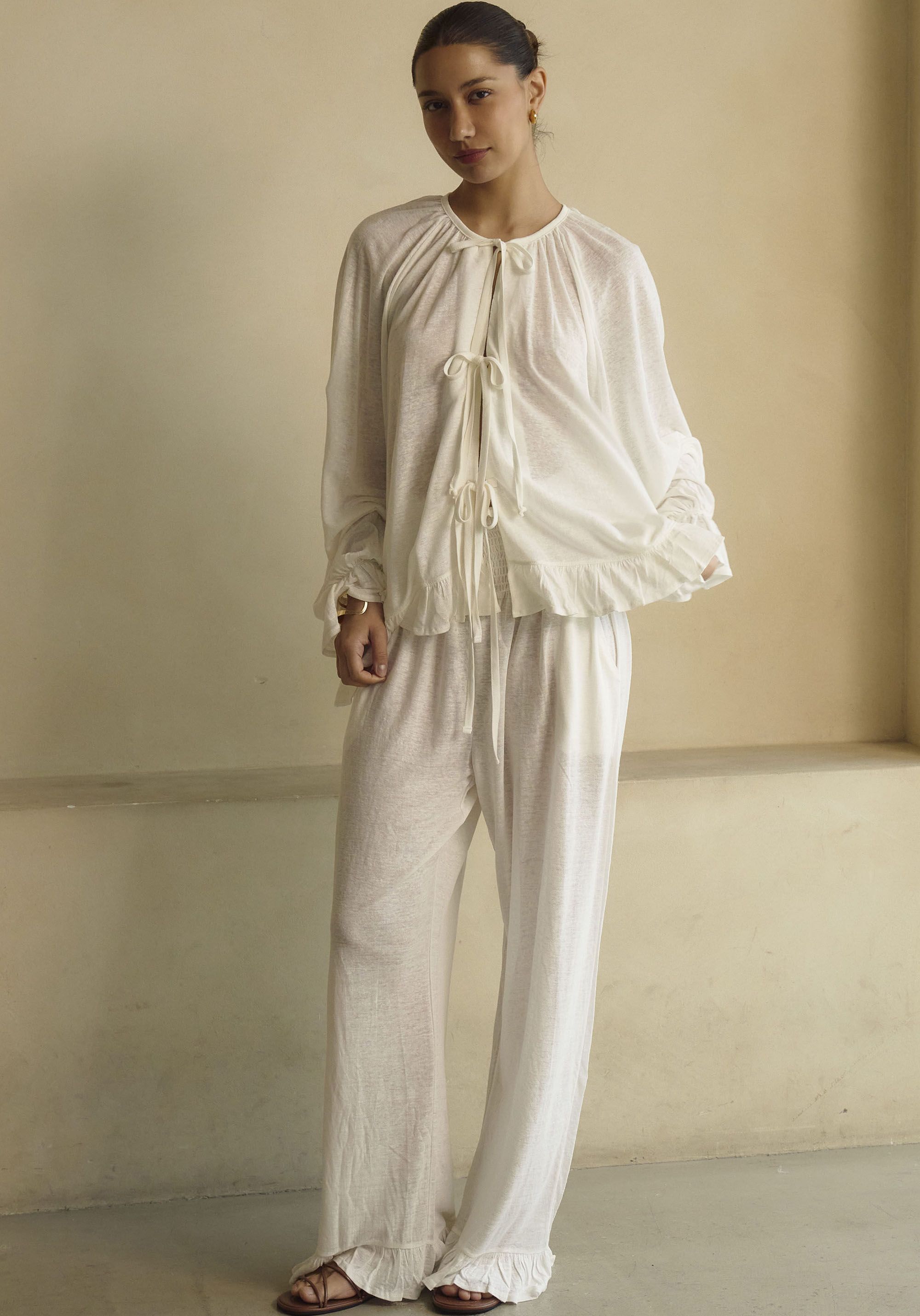 Ceres Linen Knit Blouse & Pants Set - gallery