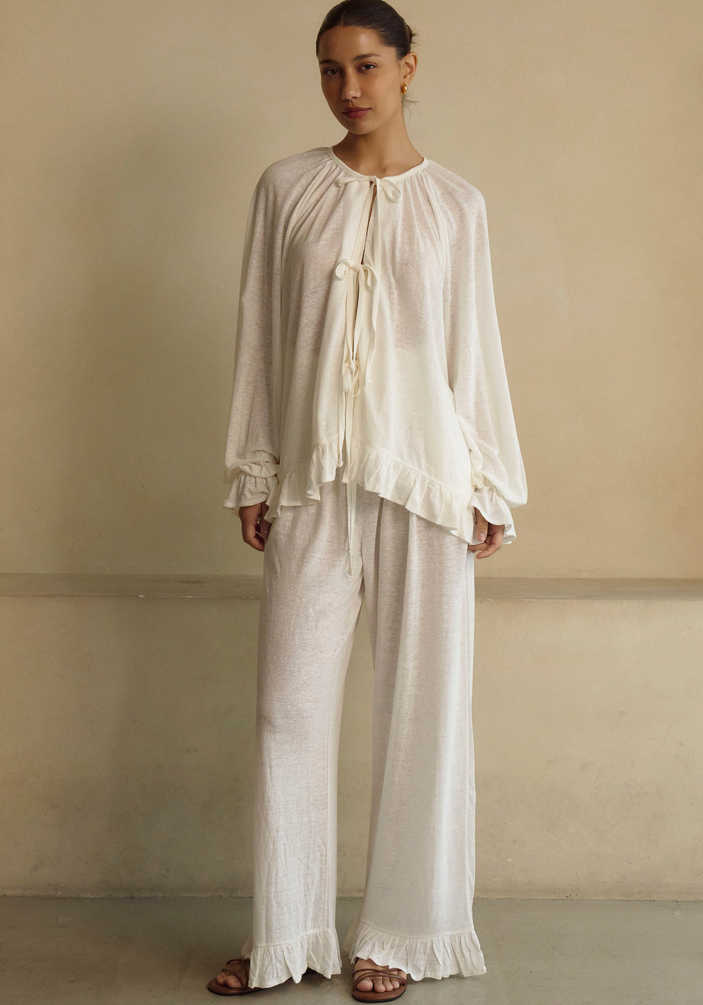Ceres Linen Knit Blouse & Pants Set - gallery
