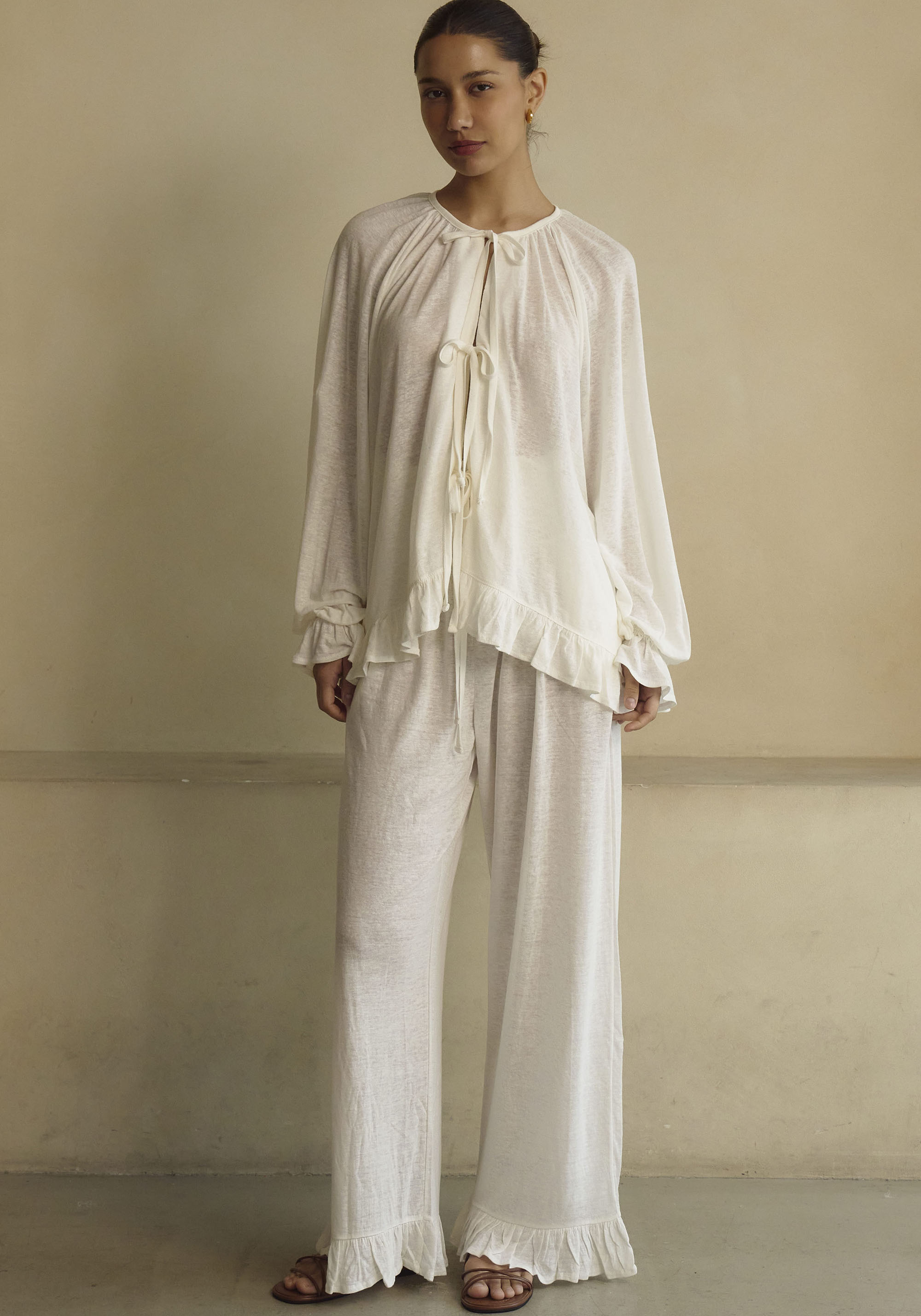 Ceres Linen Knit Blouse & Pants Set - gallery
