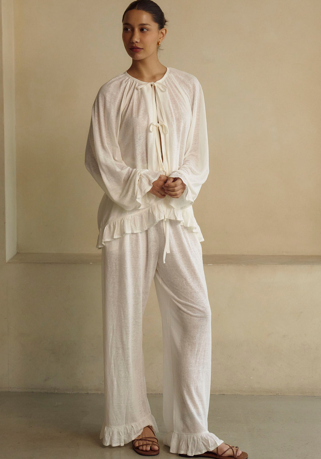 Ceres Linen Knit Blouse & Pants Set - gallery