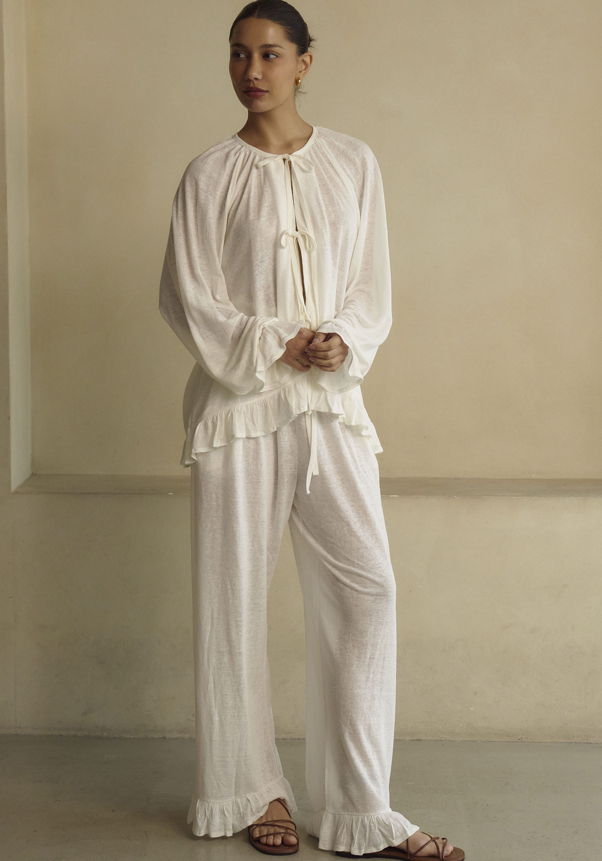 Ceres Linen Knit Blouse & Pants Set - gallery