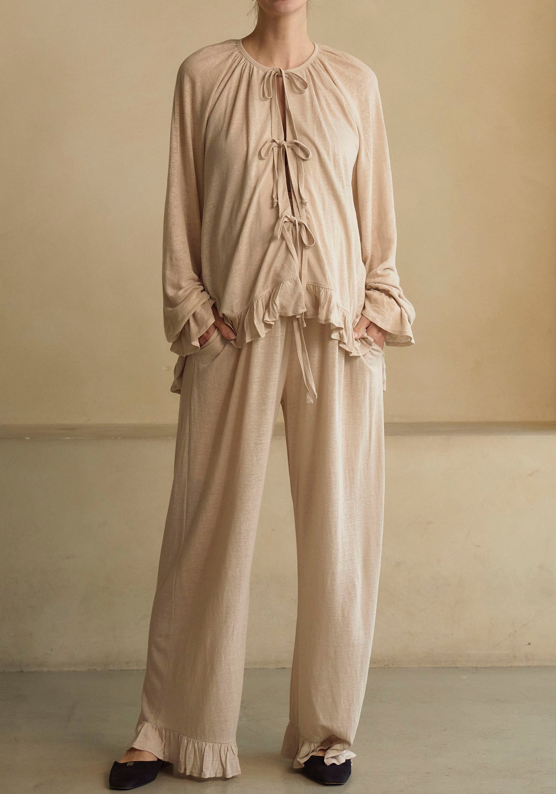 Ceres Linen Knit Blouse & Pants Set - gallery