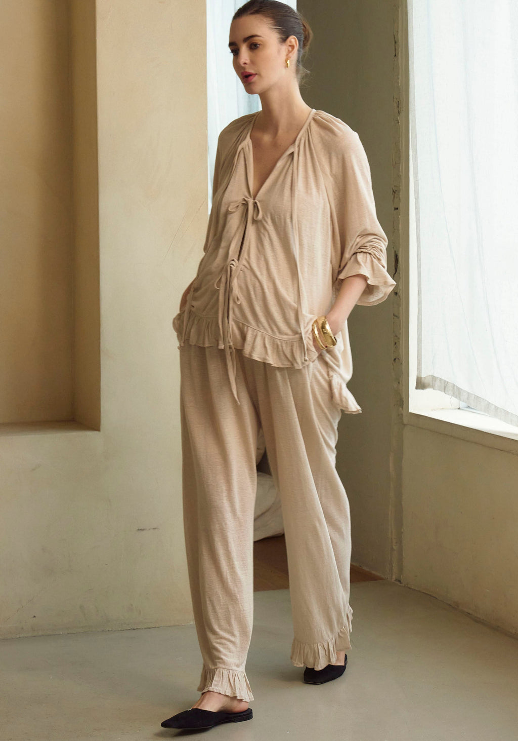 Ceres Linen Knit Blouse & Pants Set - gallery