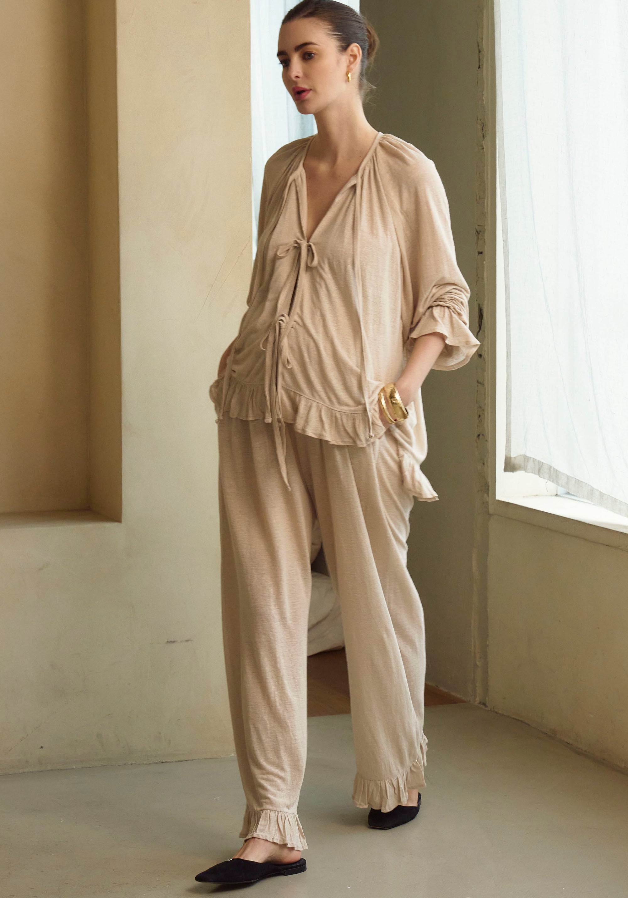 Ceres Linen Knit Blouse & Pants Set - gallery
