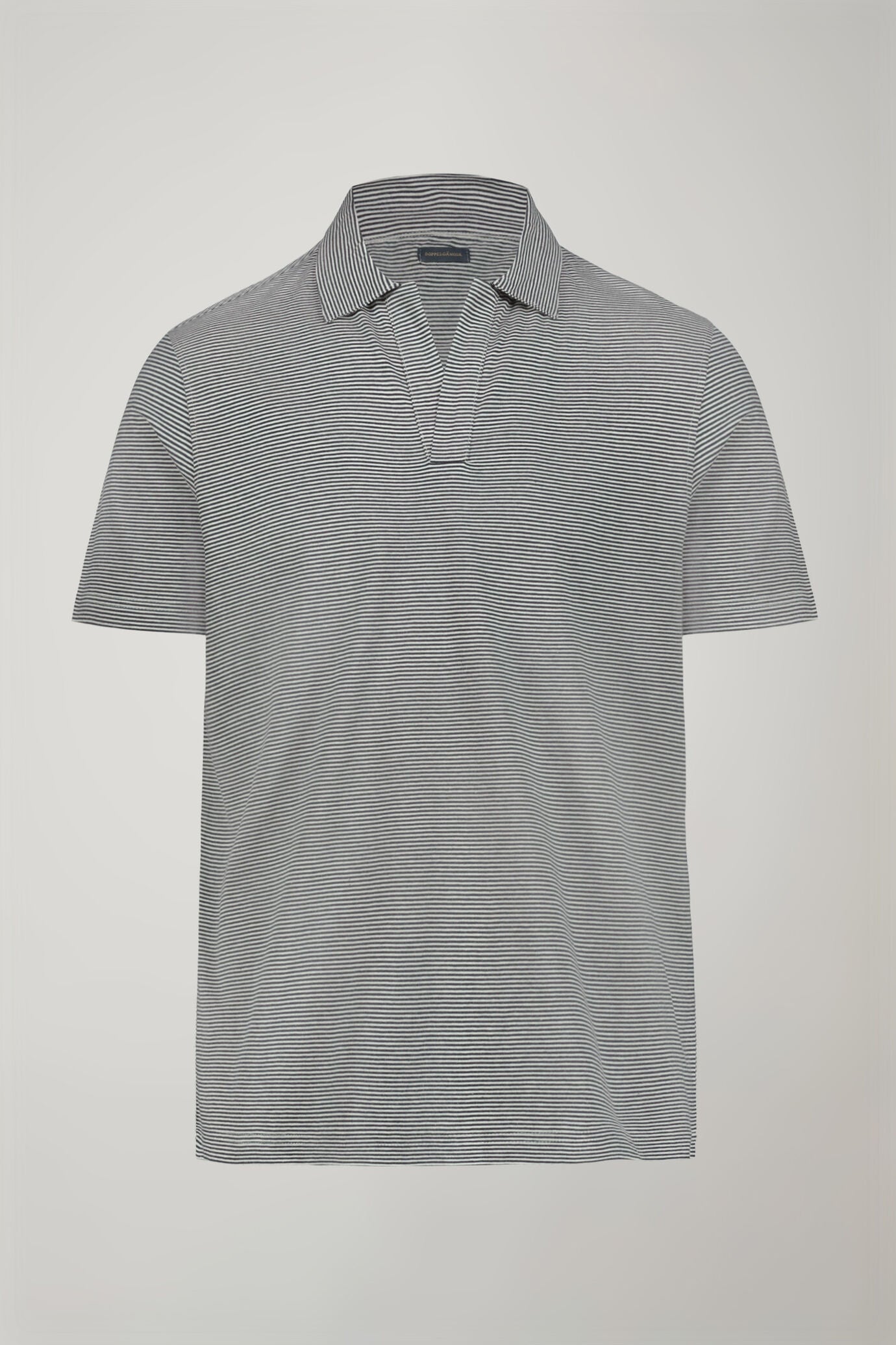 Thin Stripe Derby Collar Polo Shirt for Men — gallery