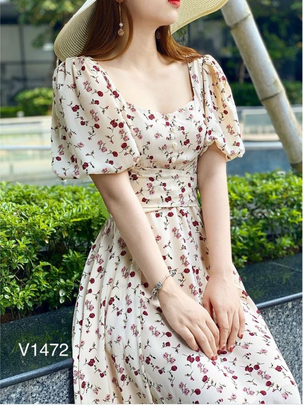 Floral Dress with Bow Ties for Women - gallery