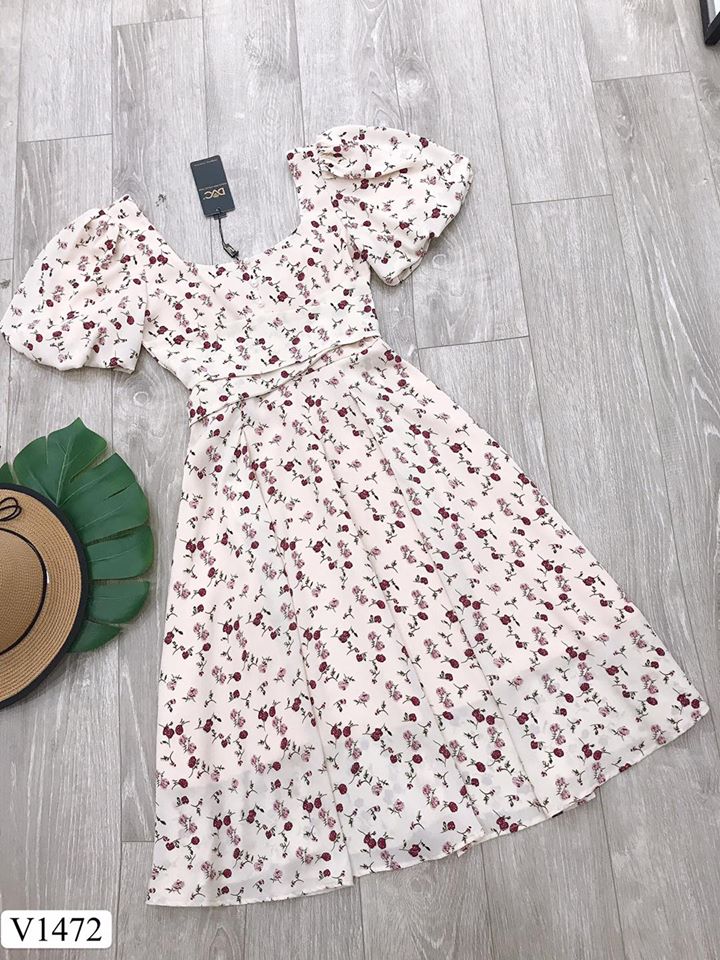 Floral Dress with Bow Ties for Women - gallery