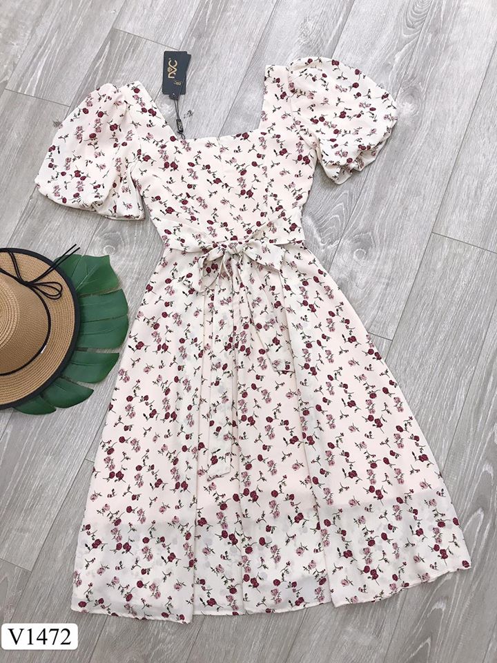 Floral Dress with Bow Ties for Women - gallery