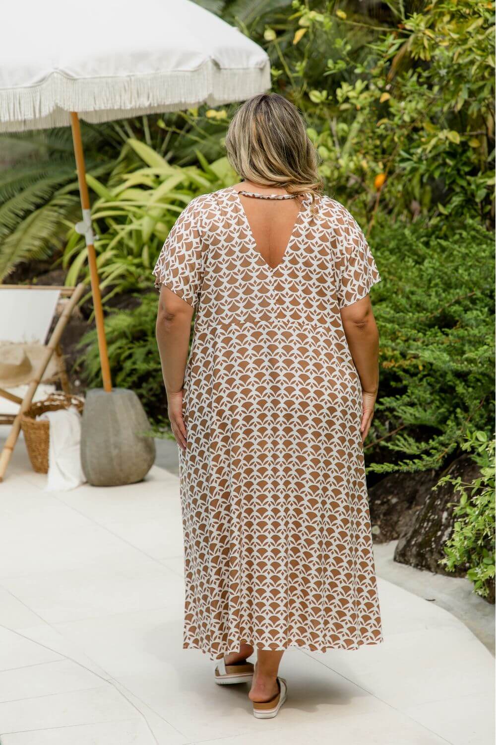 Maxi Summer Dress - Mocha Geo — gallery