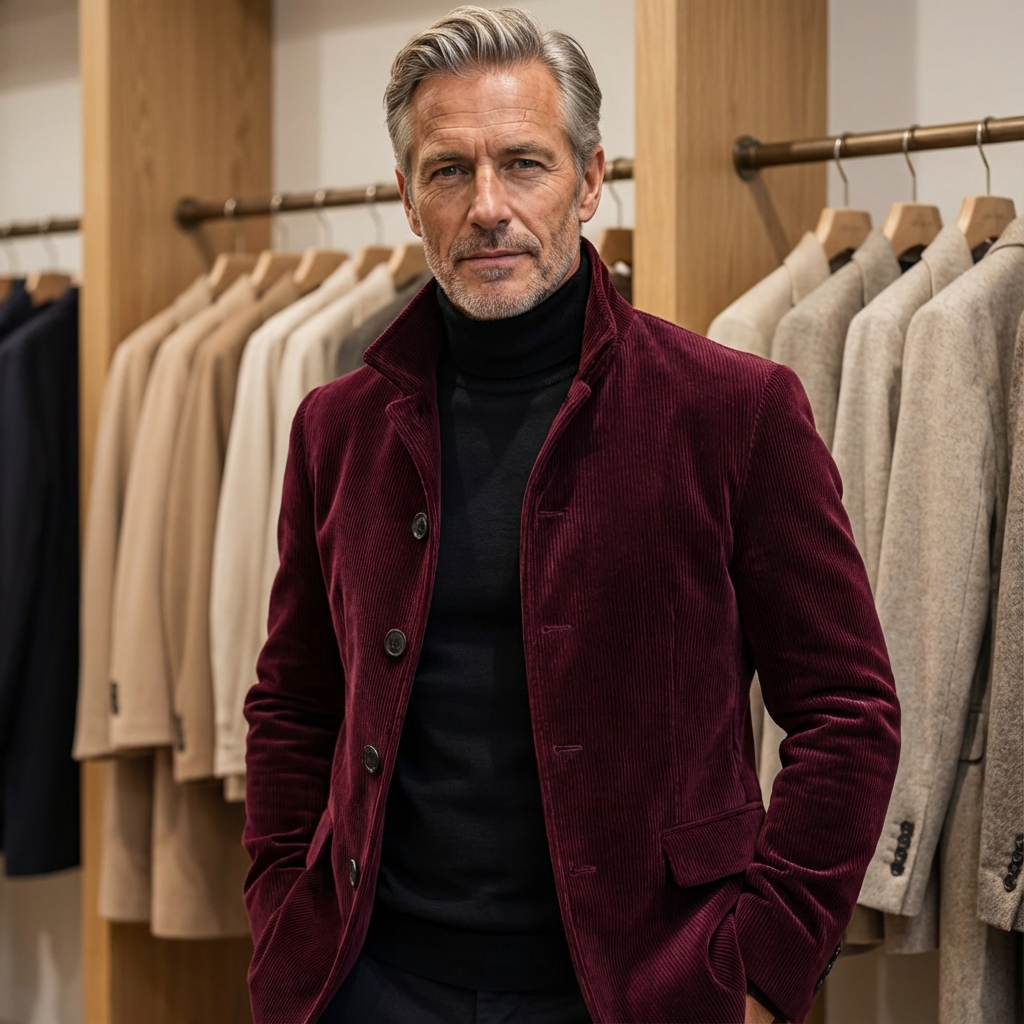 Elegant Jacket for Men - Burgundy