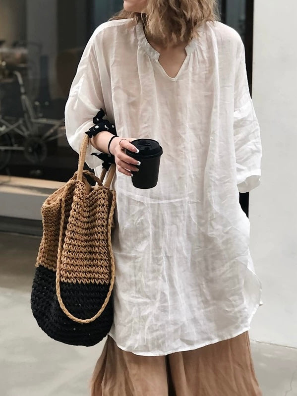 Linen Tea Dress Shirt for Women - gallery