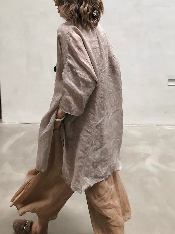 Linen Tea Dress Shirt for Women - gallery