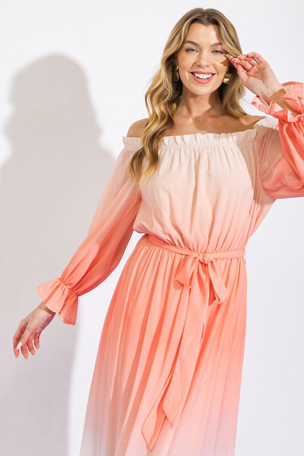 Enchant My Love Woven Off-Shoulder Maxi Dress for Women — detail