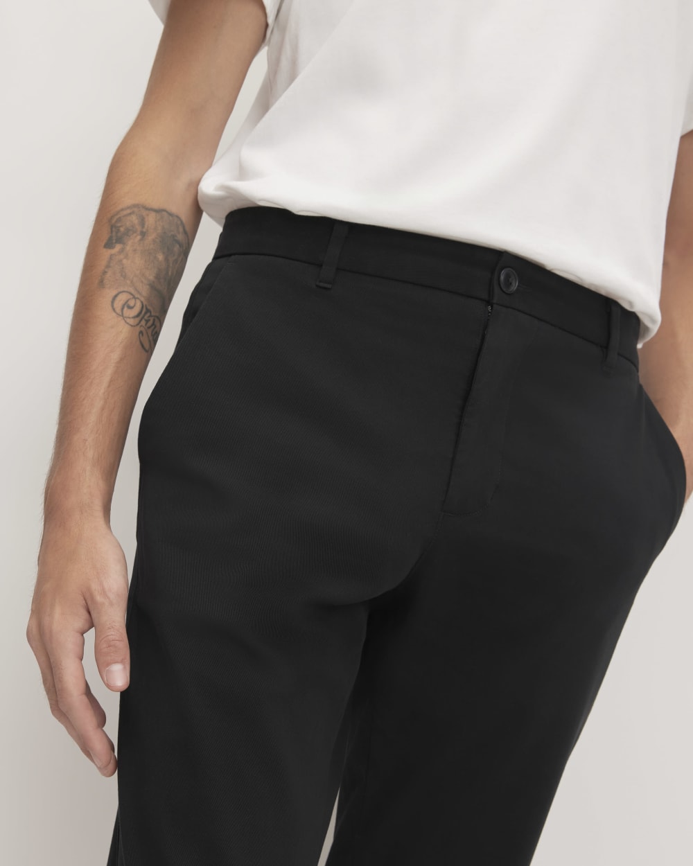 Black Athletic Performance Chino Trousers for Men - gallery