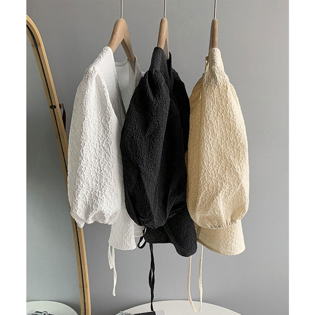 Wrap Top with Puff Sleeves for Women - gallery