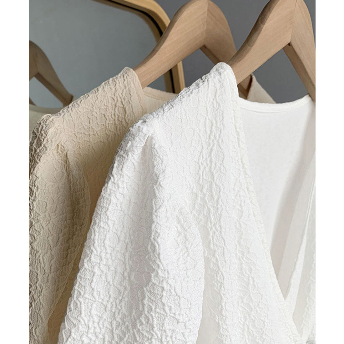 Wrap Top with Puff Sleeves for Women - gallery