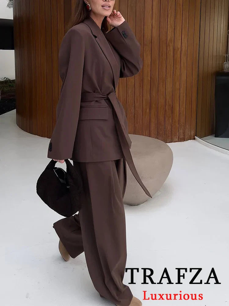 Brown Wedding Trouser Suit for Women