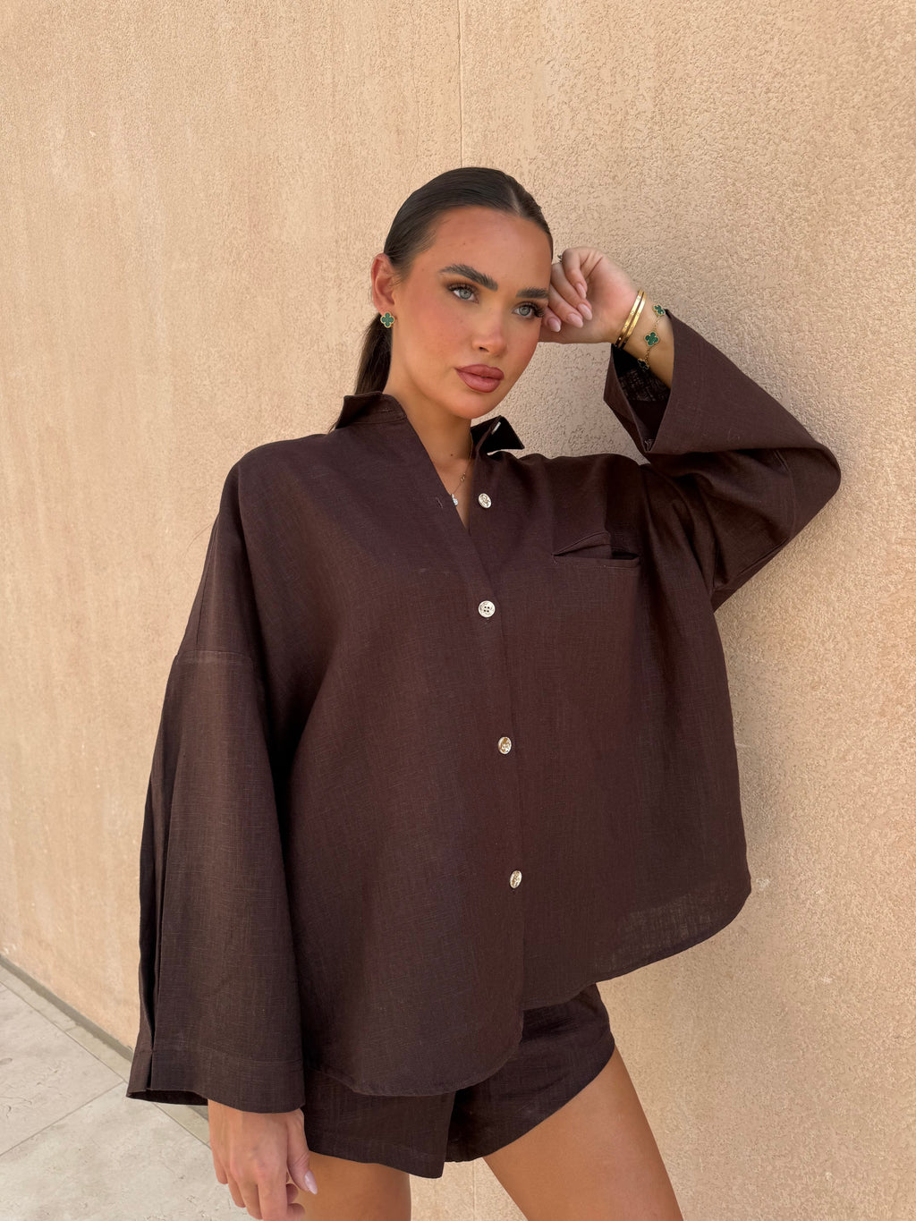 Sable Foncé Shirt- Brown Top for Women