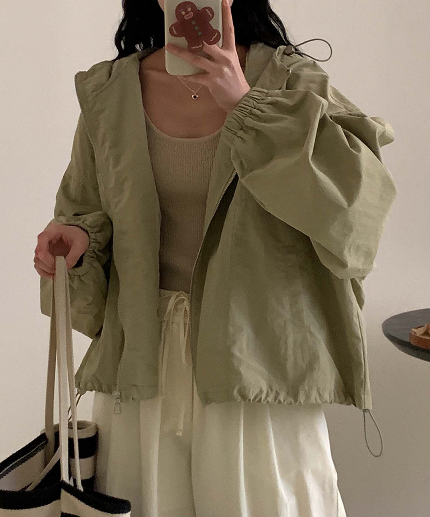 Nylon Hooded Short Jacket for Women