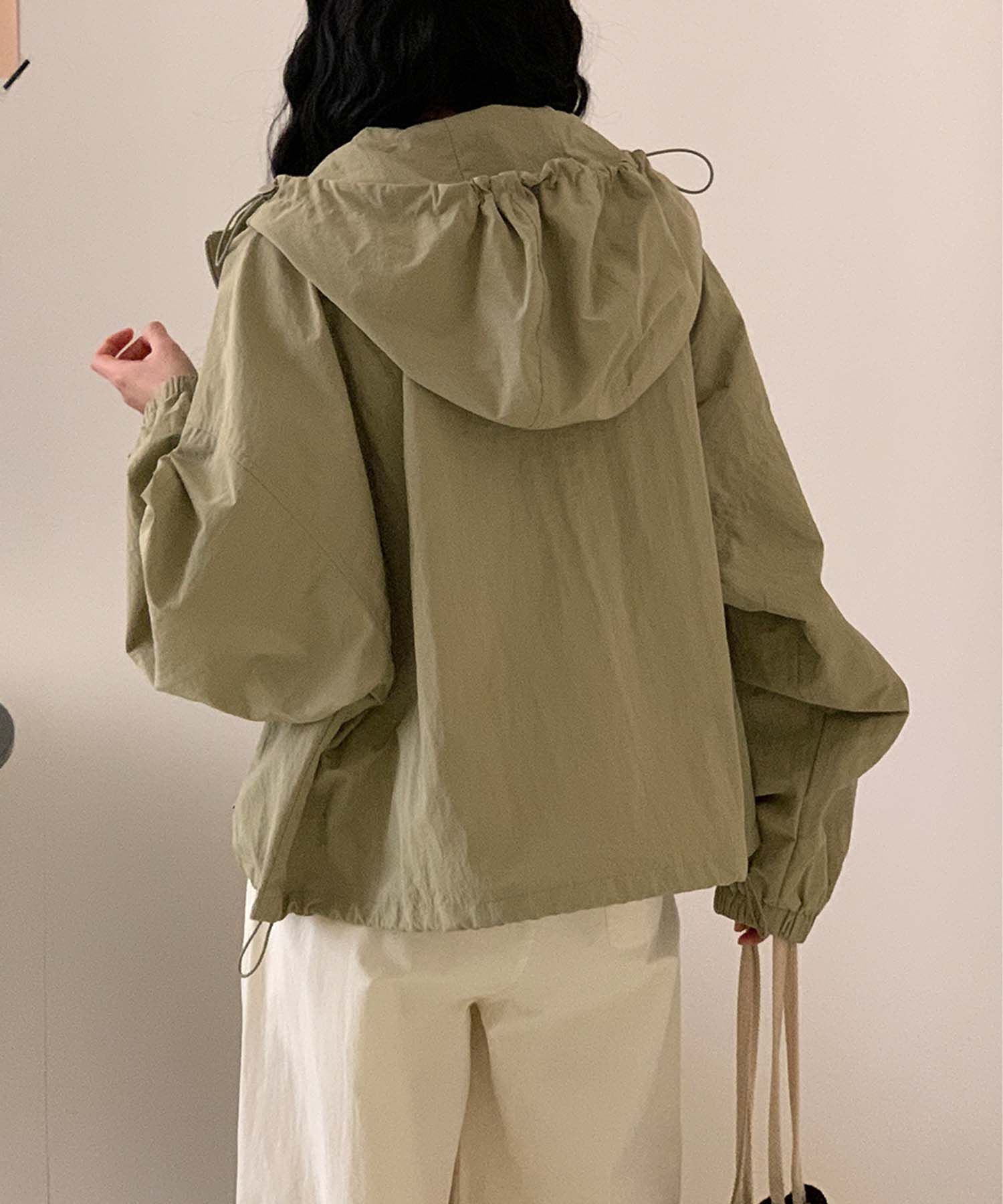 Nylon Hooded Short Jacket for Women - gallery