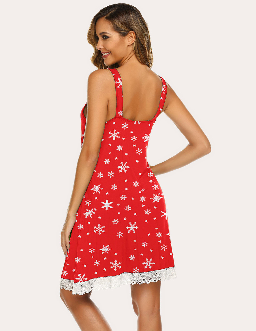 Elegant Lace Patchwork Slip Nightdress - gallery