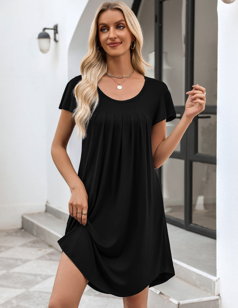 Pleated Comfy Sleep Dress - gallery