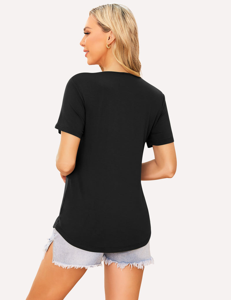 Short Sleeve Nursing Shirts Soft Maternity Tops - gallery