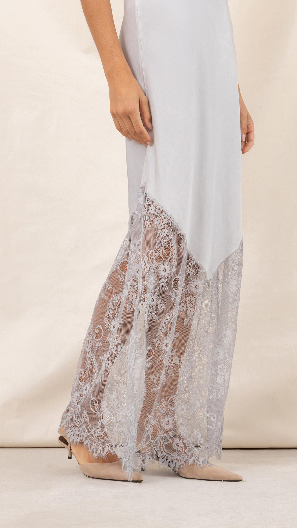 Solange Slip Dress - Pearl - gallery