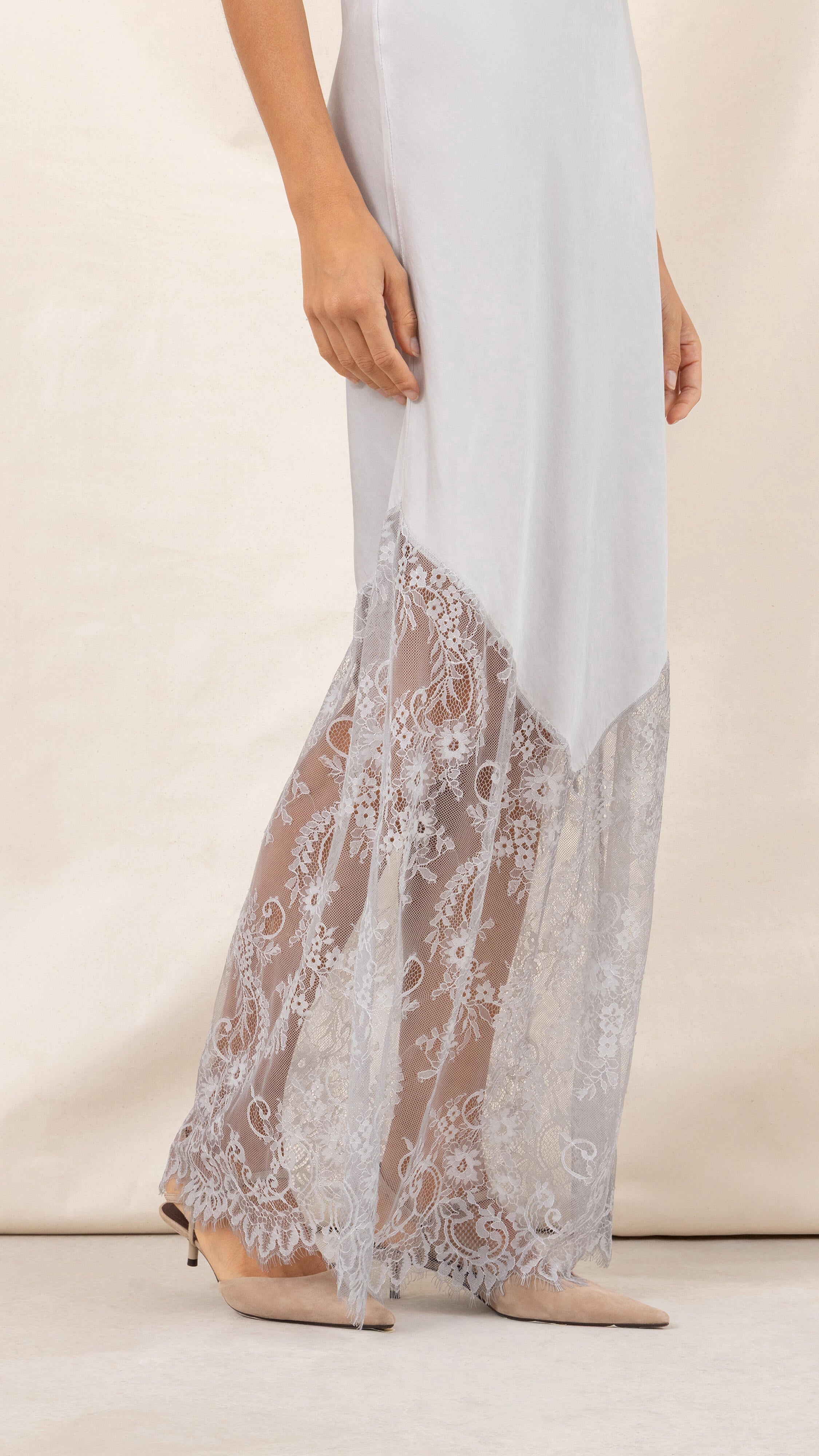 Solange Slip Dress - Pearl - gallery