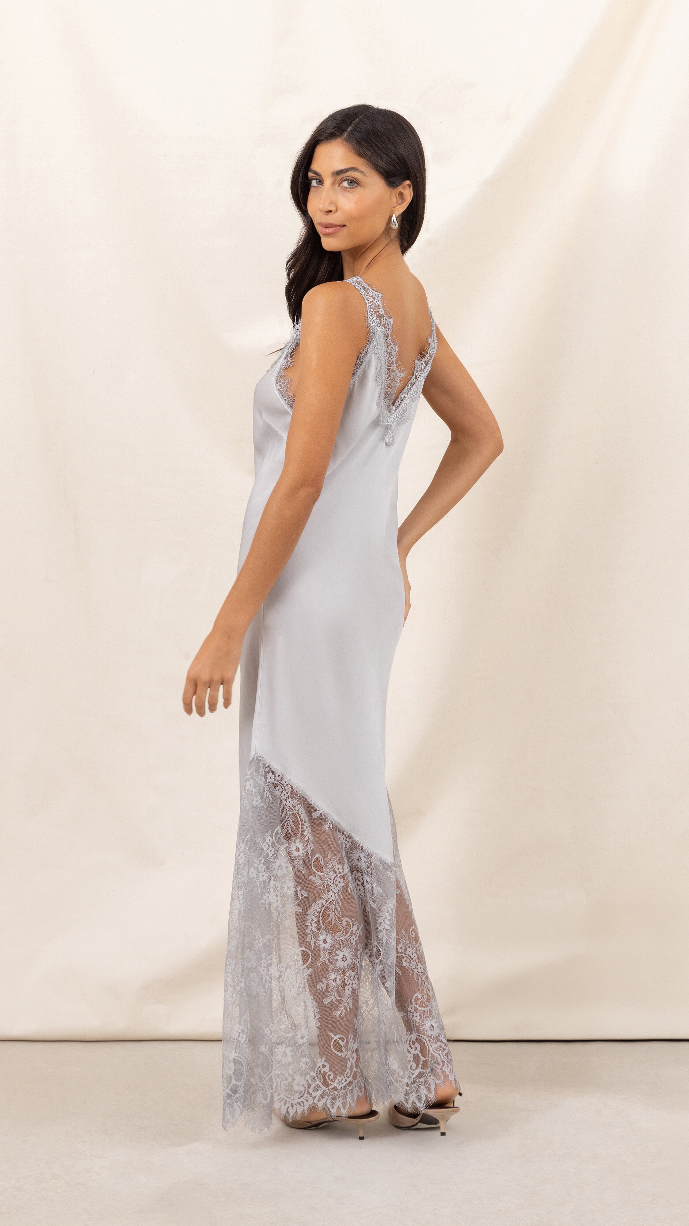 Solange Slip Dress - Pearl - gallery