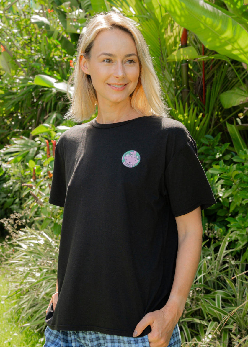 Bamboo Slogan T-Shirt in Black — Sustainable Statement