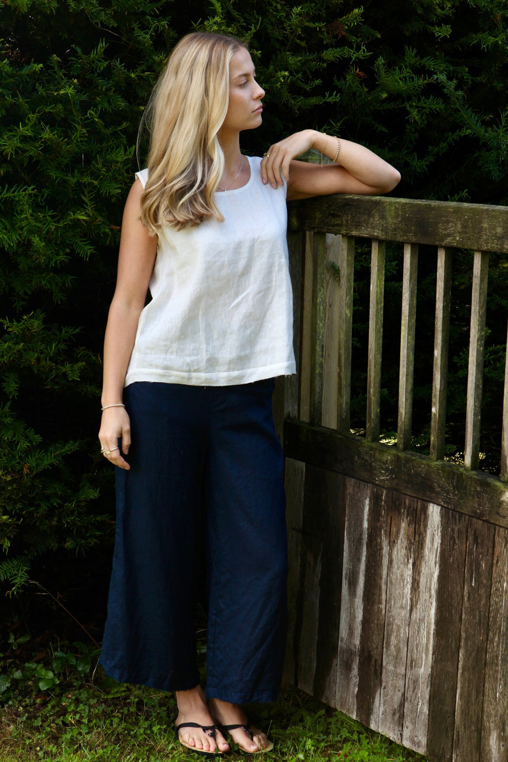 Aimie Linen Top | Linen Back Detail Top — gallery