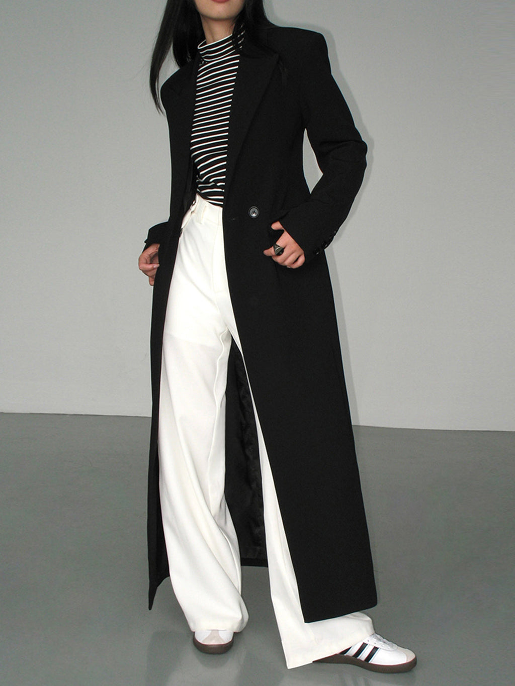 Collar Pocket Blazer Coat for Women