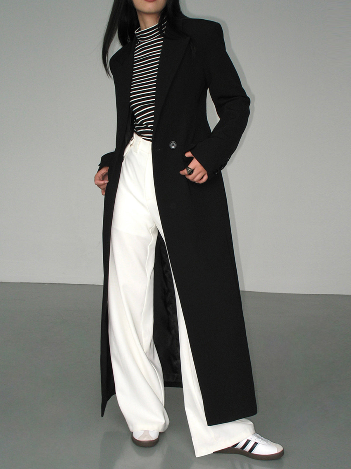 Collar Pocket Blazer Coat for Women