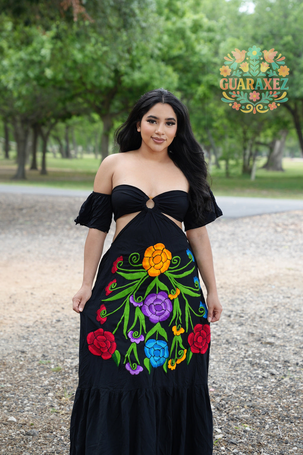 Black Vacation Maxi Dress for Women — Stretchy Light Fabric