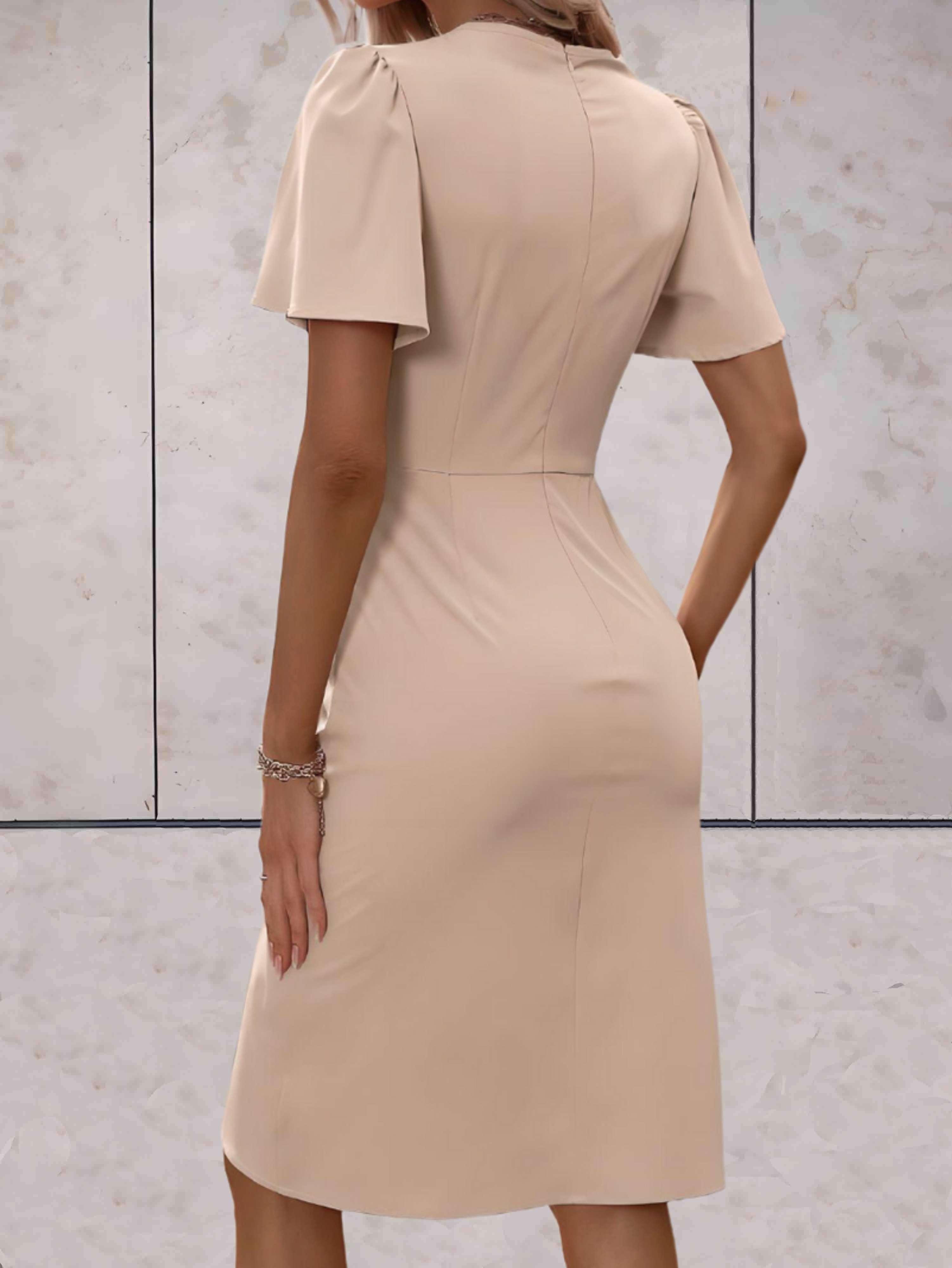 Stylish Short Sleeve Wrap Dress