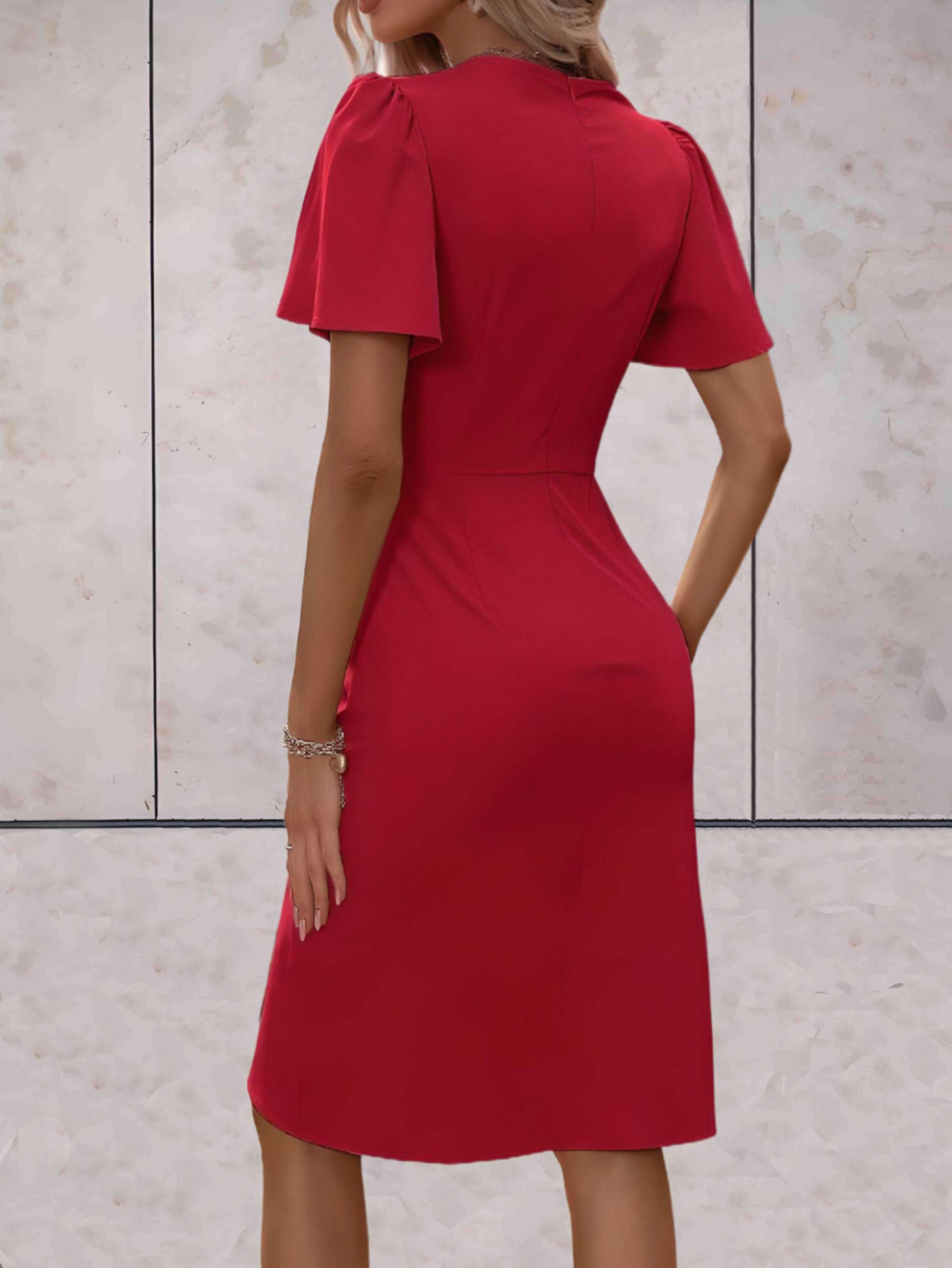 Stylish Short Sleeve Wrap Dress