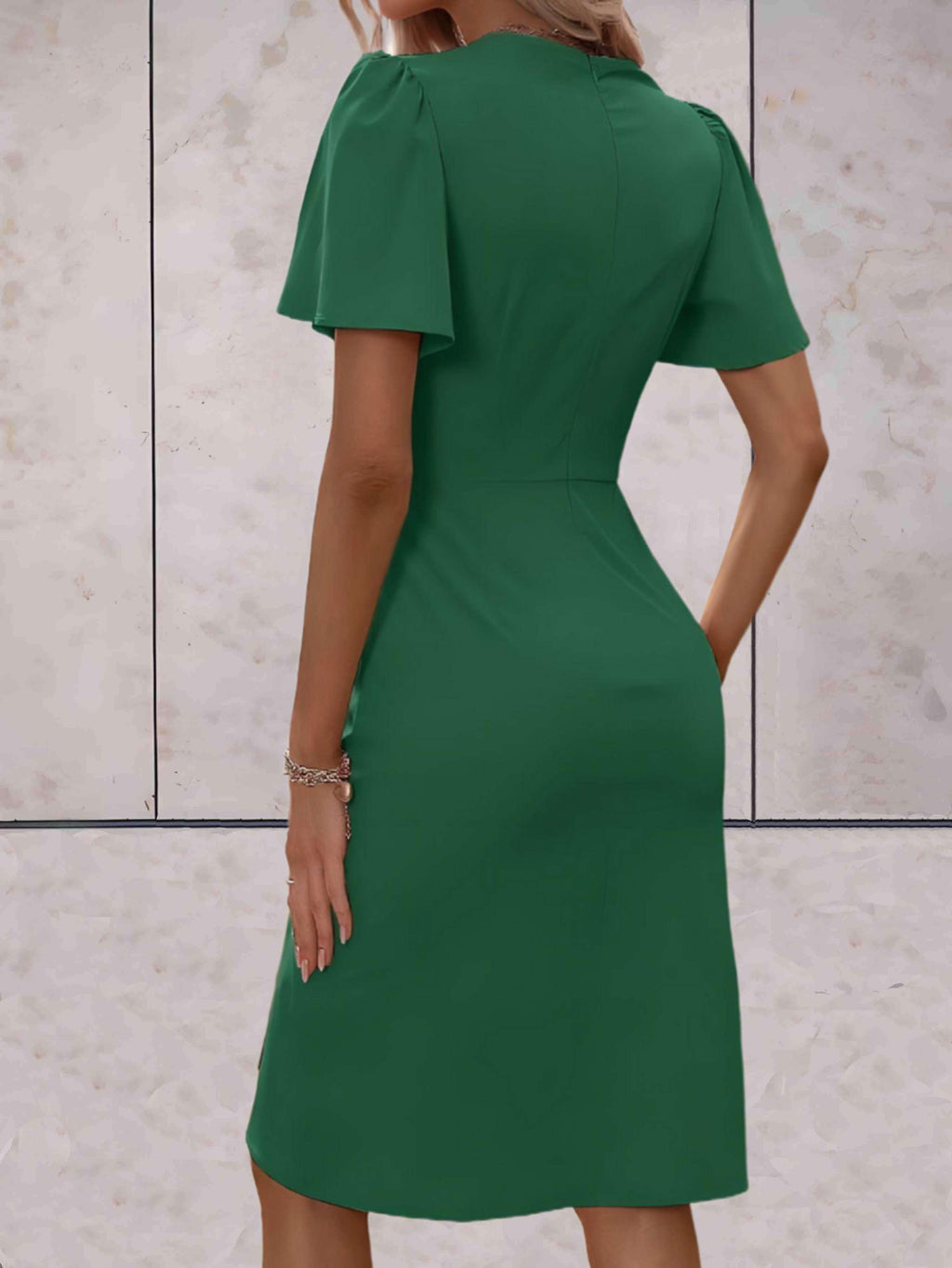 Stylish Short Sleeve Wrap Dress